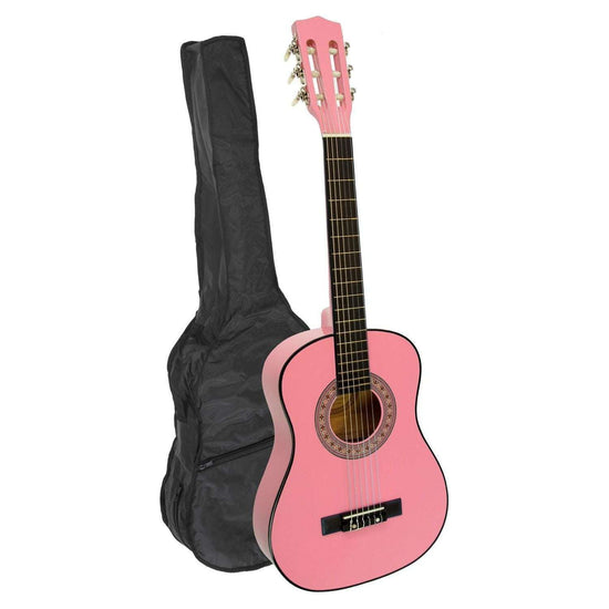 Karrera 34in Acoustic Wooden Childrens Guitar - Pink