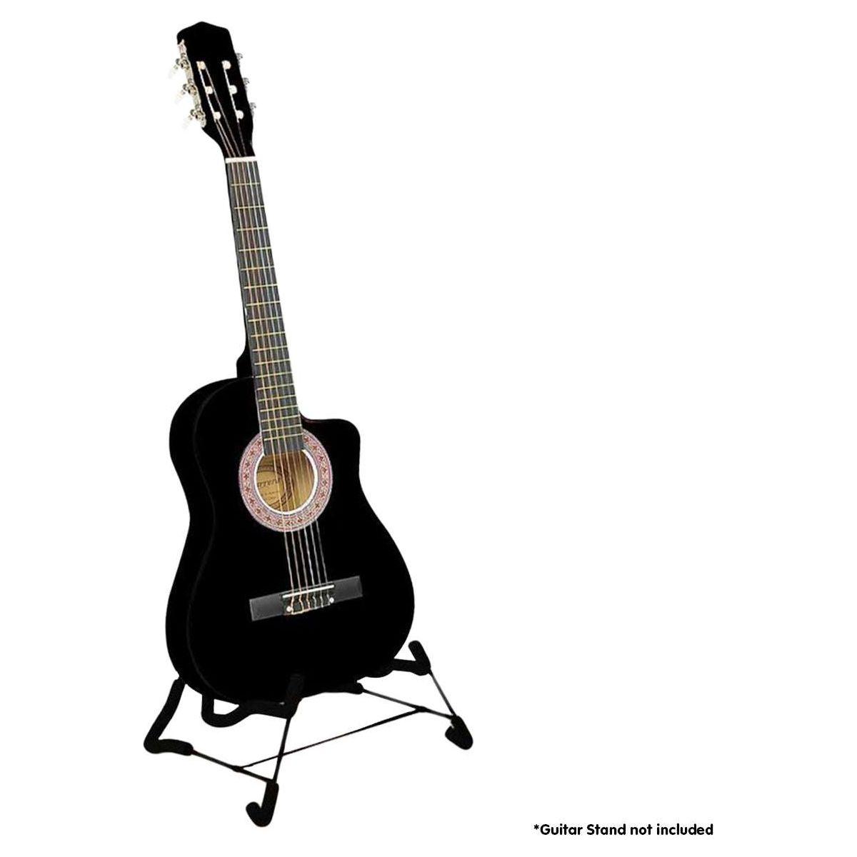 Karrera 38in Cutaway Acoustic Guitar with guitar bag - Black