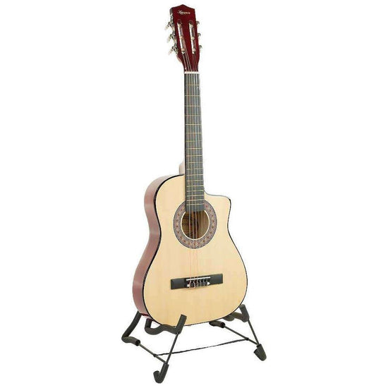 Karrera 38in Cutaway Acoustic Guitar with guitar bag - Natural