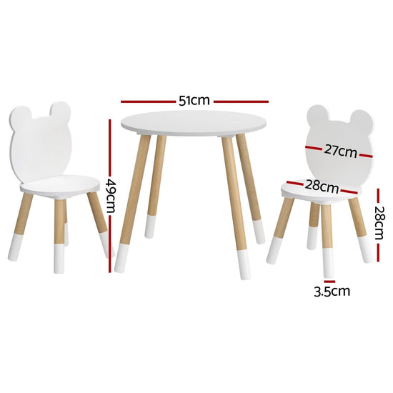 Keezi 3 Piece Kids Table and Chairs Set Activity Playing Study Children Desk