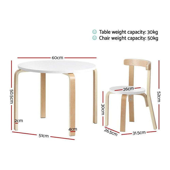 Keezi 3PCS Kids Table and Chairs Set Activity Toy Play Desk - Magdasmall