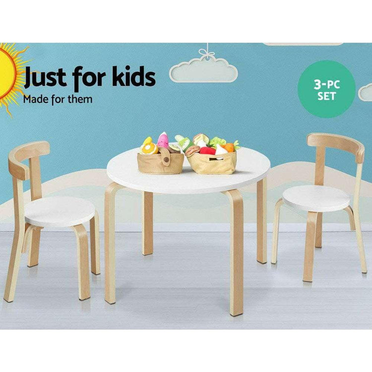 Keezi 3PCS Kids Table and Chairs Set Activity Toy Play Desk - Magdasmall