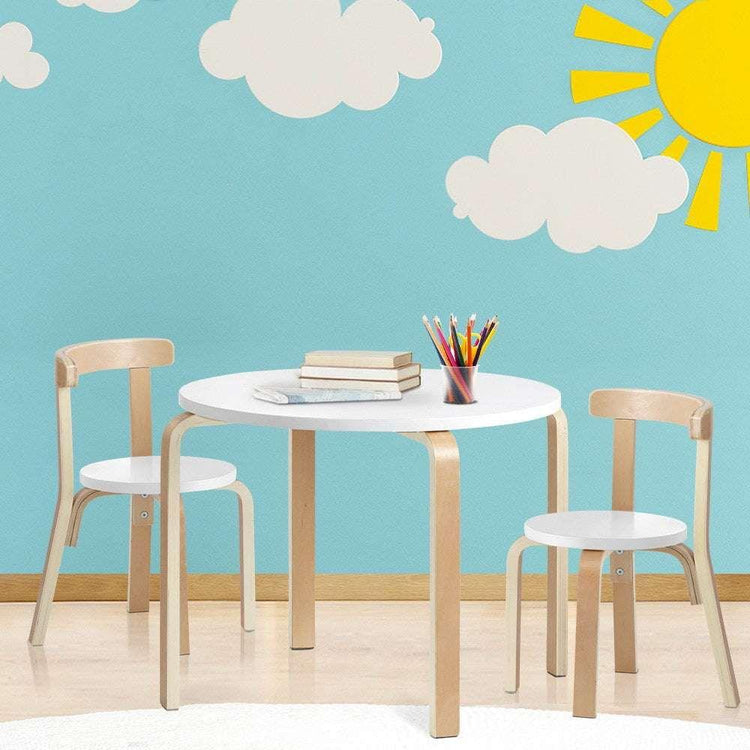 Keezi 3PCS Kids Table and Chairs Set Activity Toy Play Desk