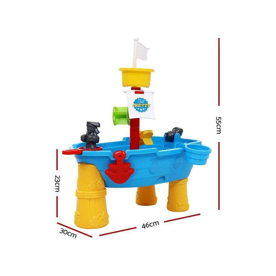 Keezi Kids Beach Sand and Water Toys Outdoor Table Pirate Ship Childrens Sandpit