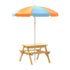 Keezi Kids Outdoor Table and Chairs Picnic Bench Set Umbrella Water Sand Pit Box - Magdasmall