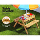 Keezi Kids Outdoor Table and Chairs Picnic Bench Set Umbrella Water Sand Pit Box