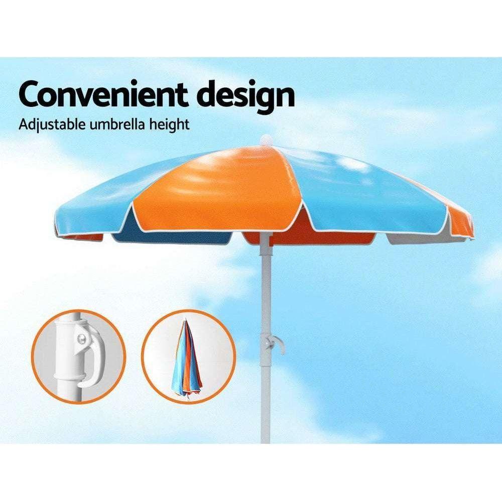 Keezi Kids Outdoor Table and Chairs Picnic Bench Set Umbrella Water Sand Pit Box - Magdasmall