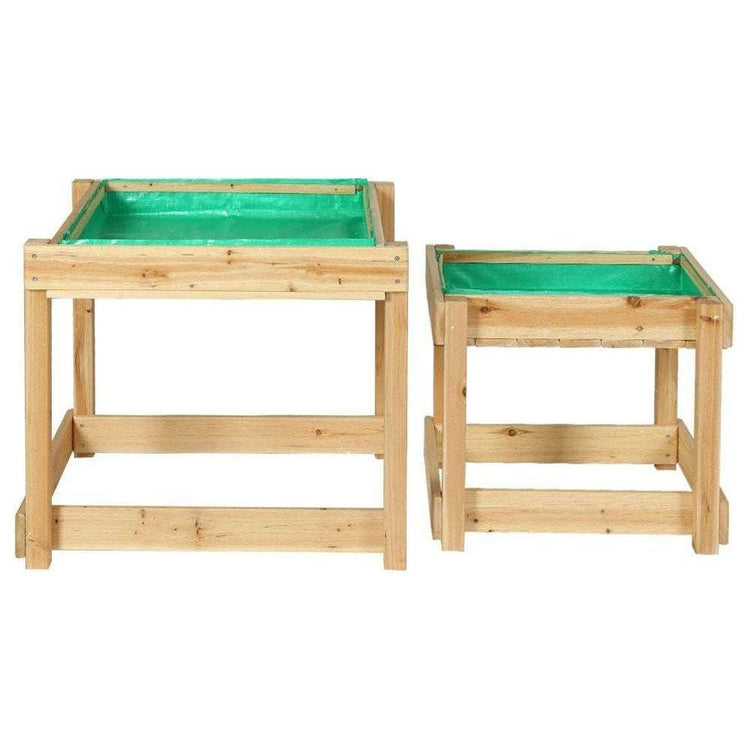 Keezi Kids Sandpit Wooden Sandbox Sand Pit Water Table Outdoor Toys 101cm - Magdasmall