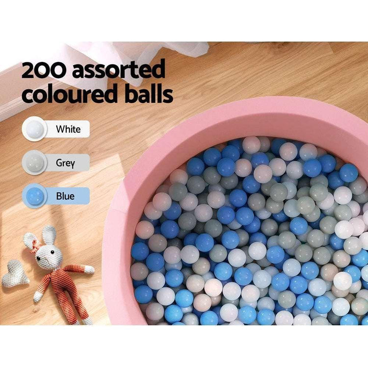 Keezi Ocean Foam Ball Pit with Balls Kids Play Pool Barrier Toys 90x30cm Pink - Magdasmall