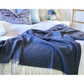 Kensington Throw - 10% Cashmere/ 90% Super Fine Merino Wool - Navy - Magdasmall