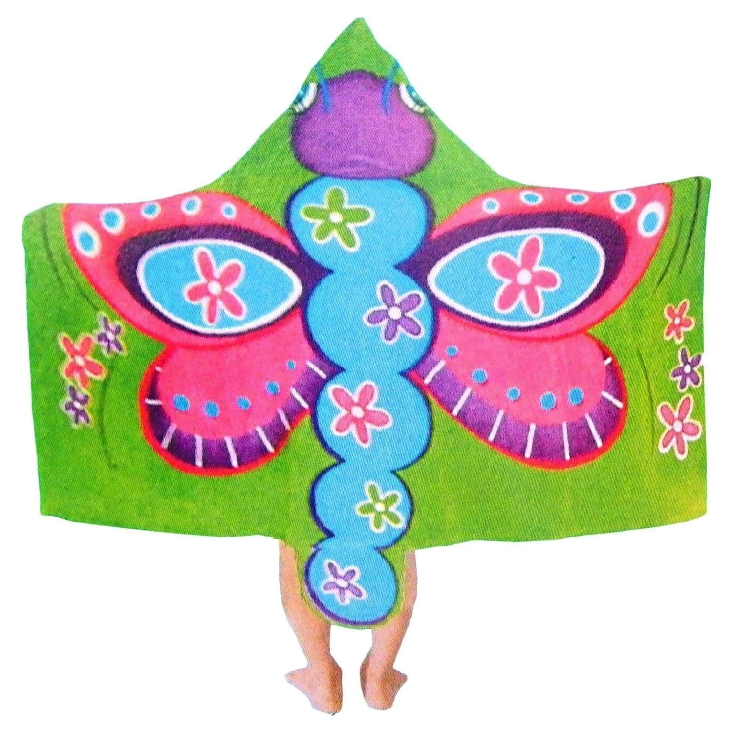 Kids Cotton Velour Beach Cape Butterfly