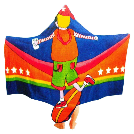 Kids Cotton Velour Beach Cape Skater Boy