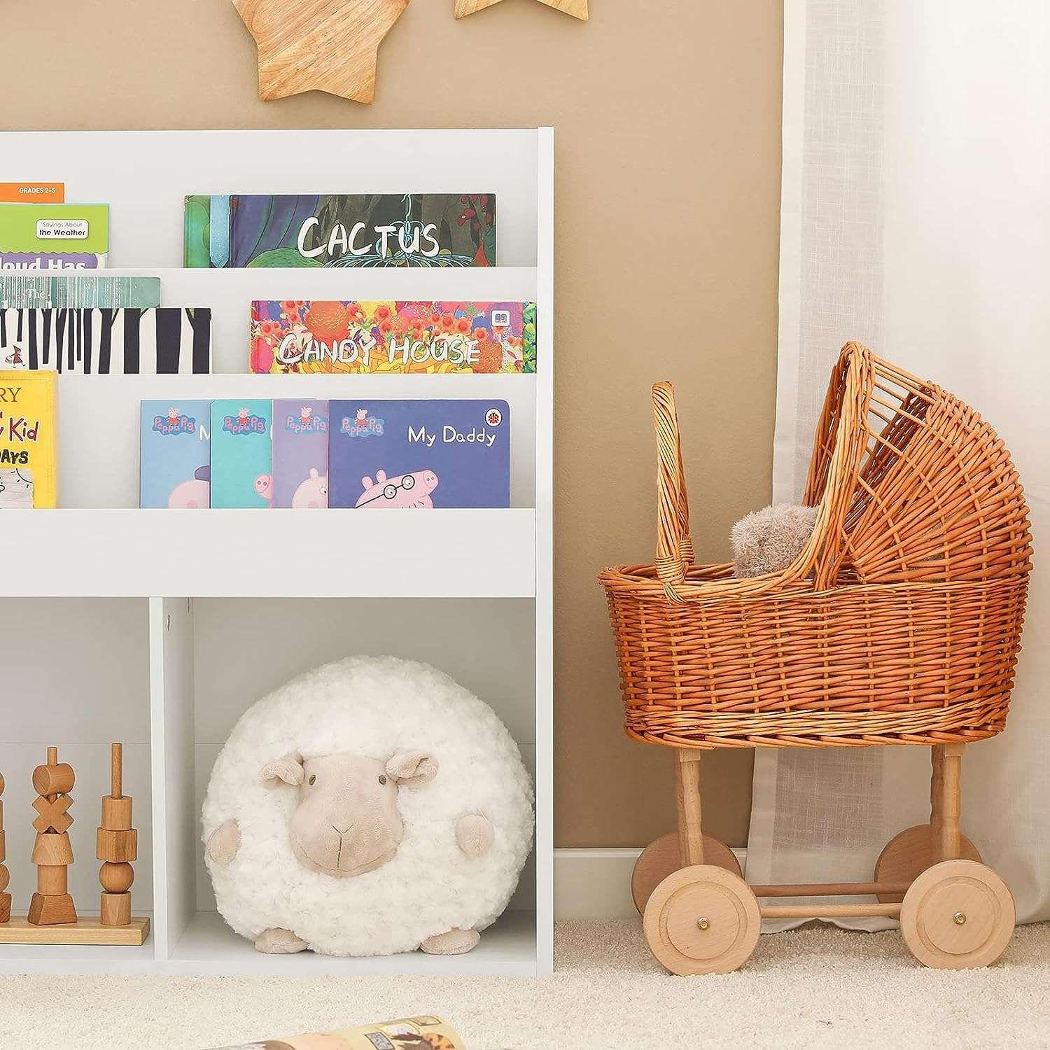 Kids Shelving Unit 3 Shelves 2 Compartments - Magdasmall