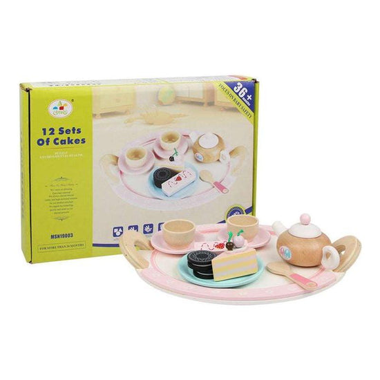 Kids Wooden Kitchen Tea Set Pretend Play