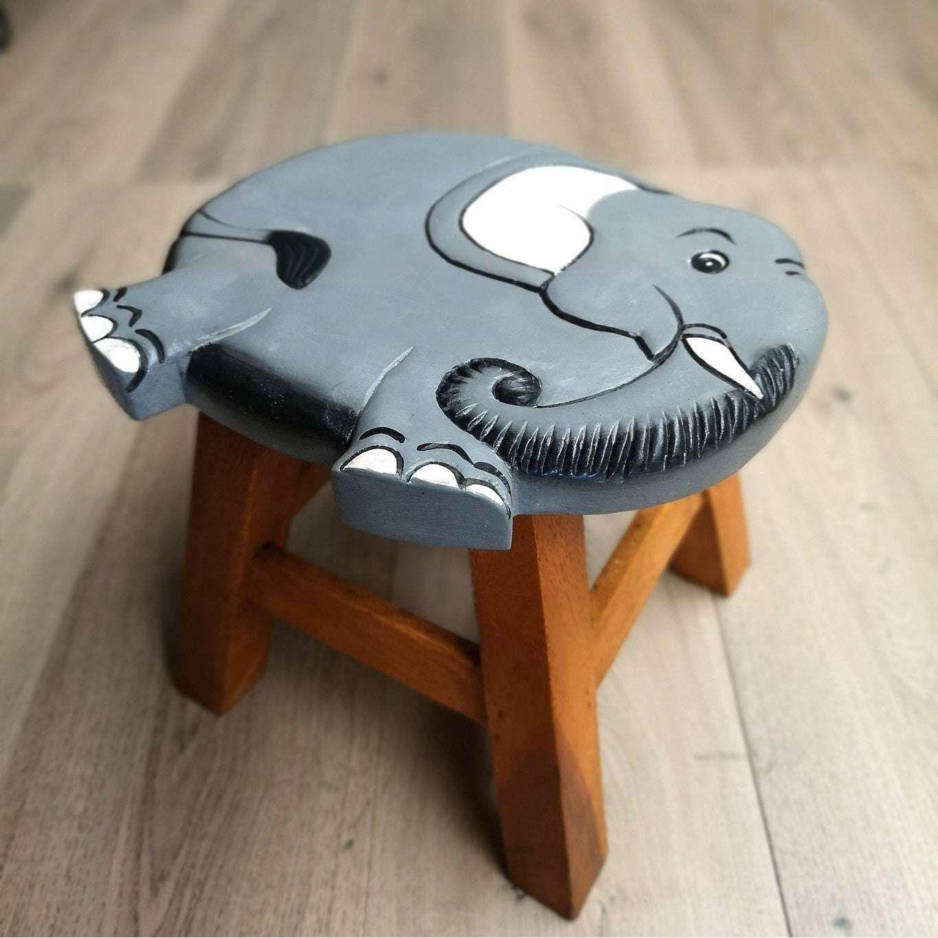 Kids Wooden Stool Elephant - Magdasmall