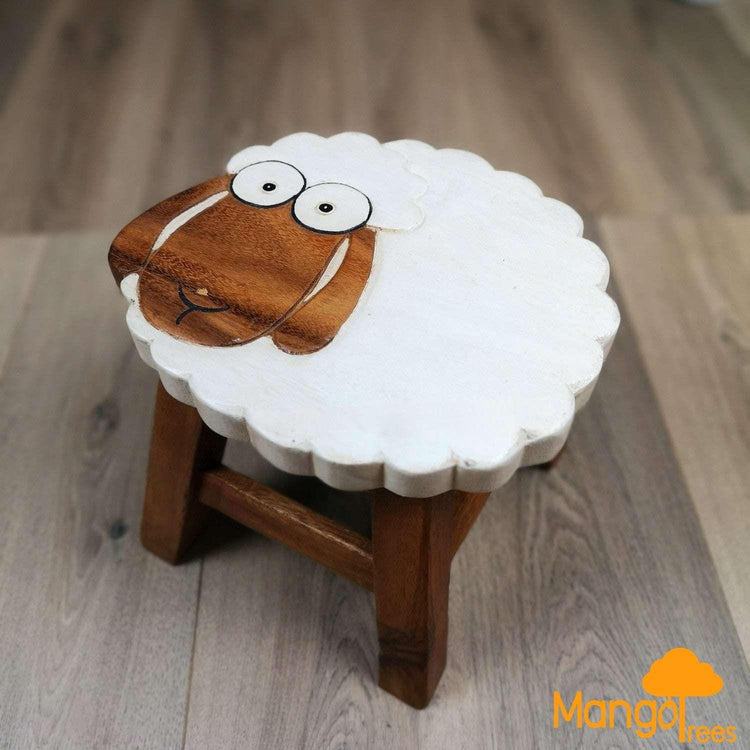 Kids Wooden Stool Long Ear Sheep - Magdasmall