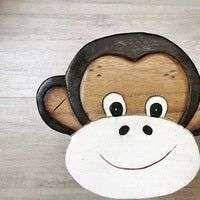 Kids Wooden Stool Monkey