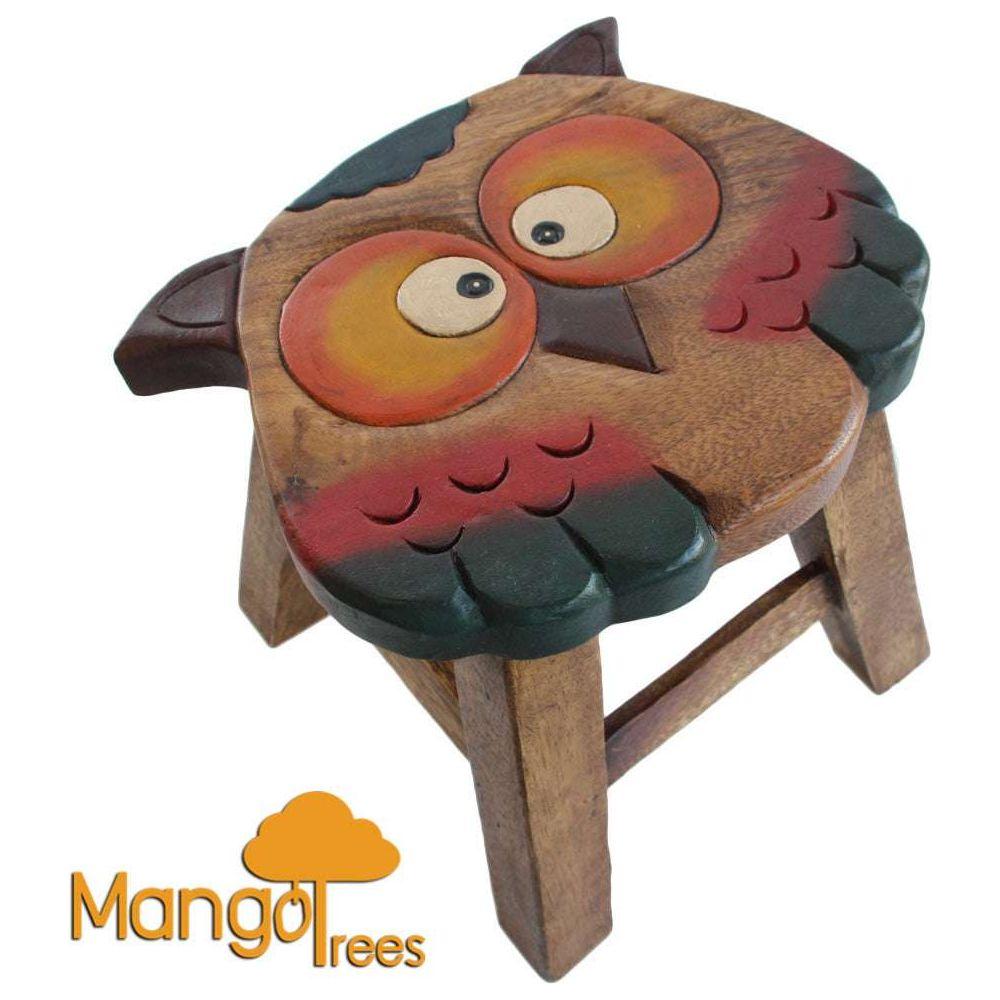 Kids Wooden Stool Owl