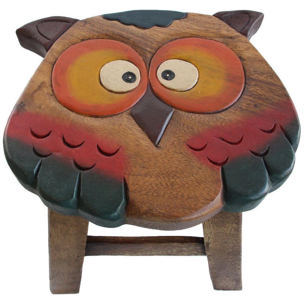 Kids Wooden Stool Owl