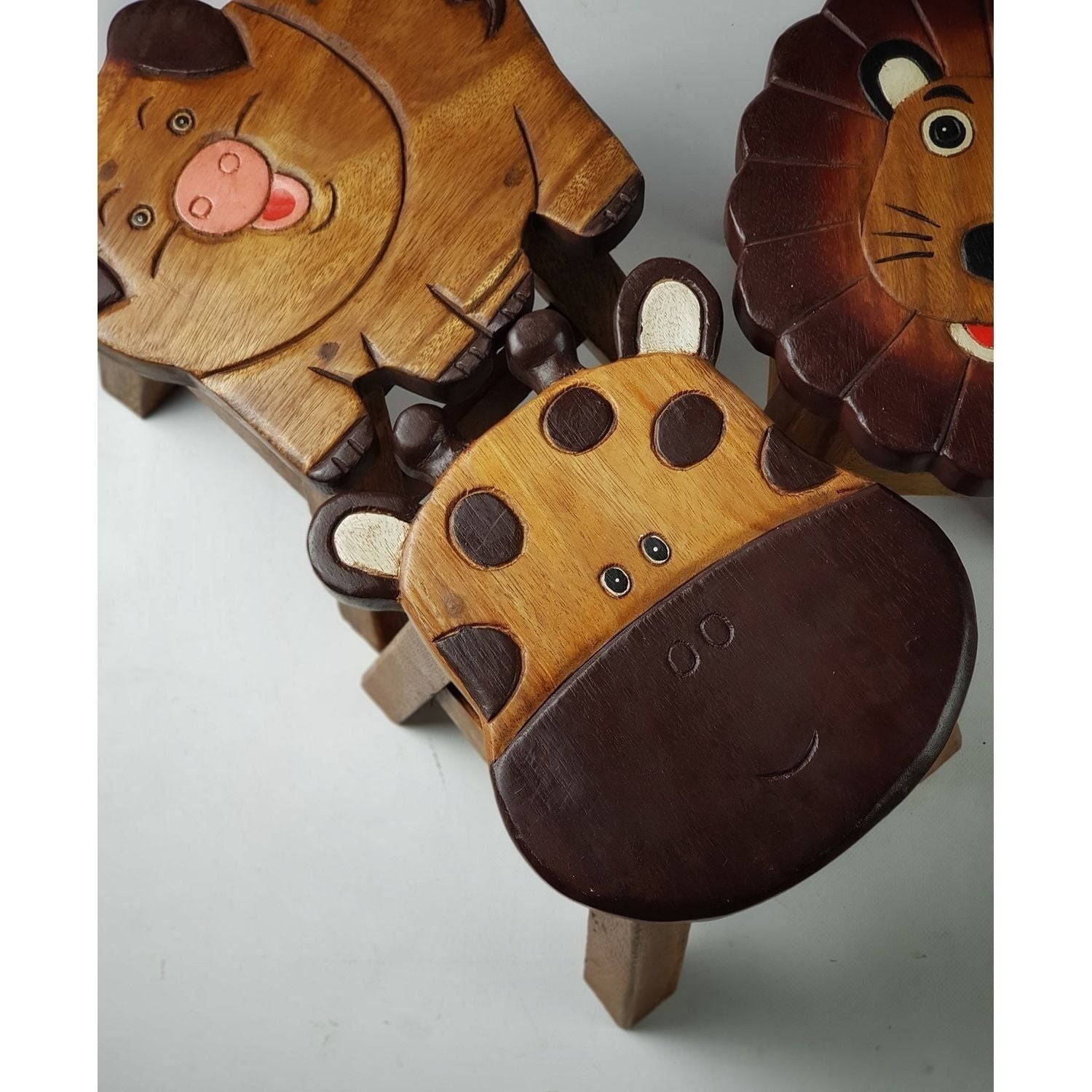 Kids Wooden Stool Pig