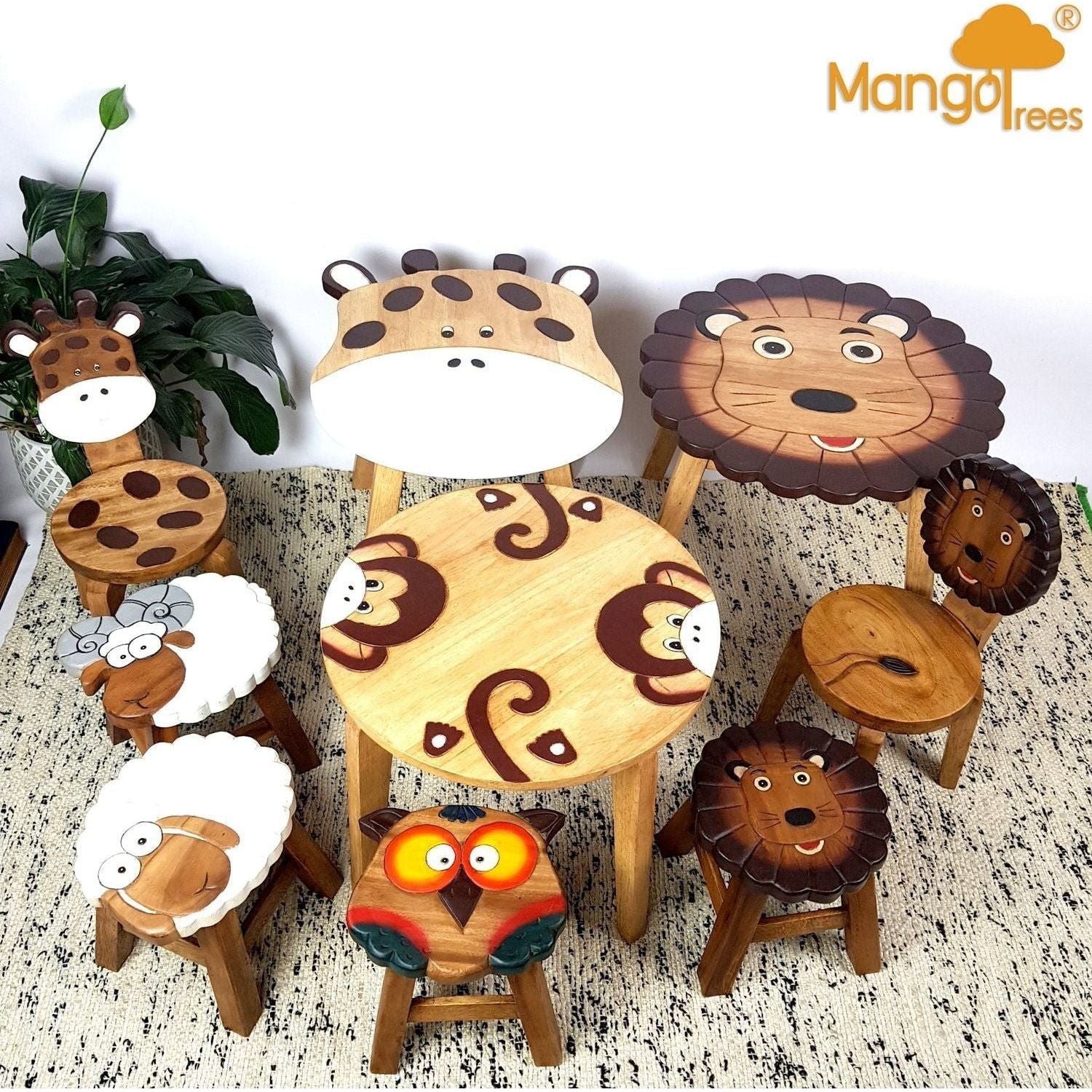 Kids Wooden Table Lion