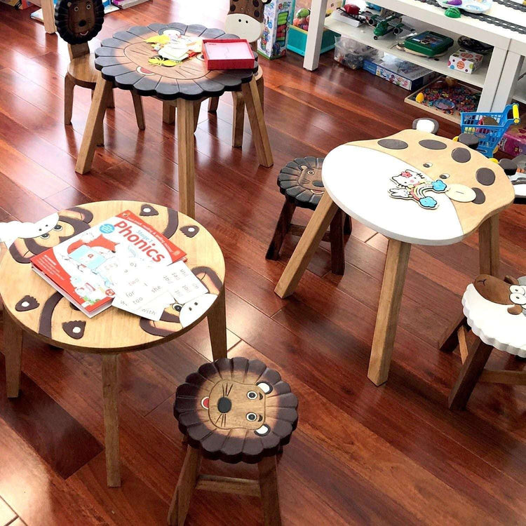 Kids Wooden Table Lion