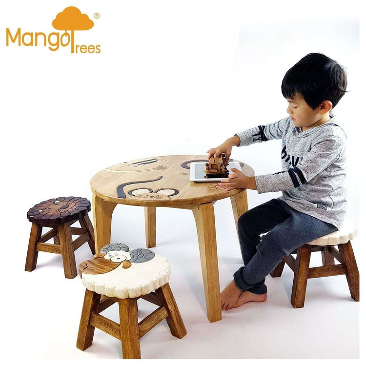 Kids Wooden Table Mix Animal Tails - Magdasmall