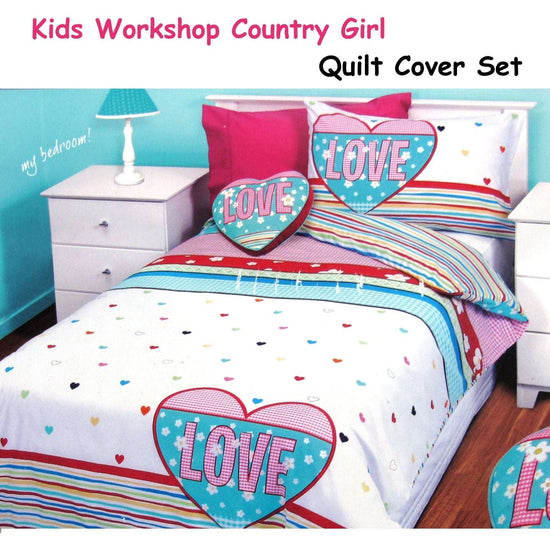 Kids Workshop Country Girl Quilt Cover Set Double