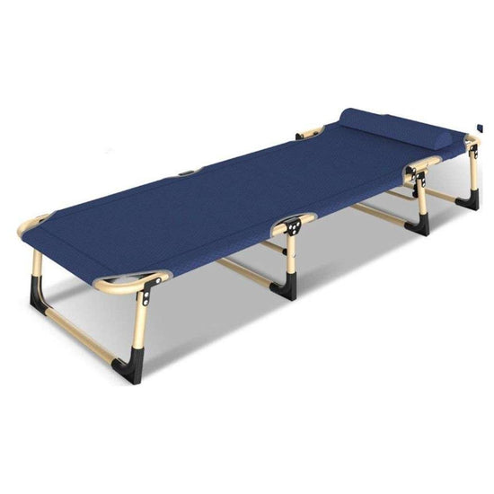 KILIROO Folding Camping Cot Bed 600D Oxford Fabric with Removable Pillow, Navy Blue