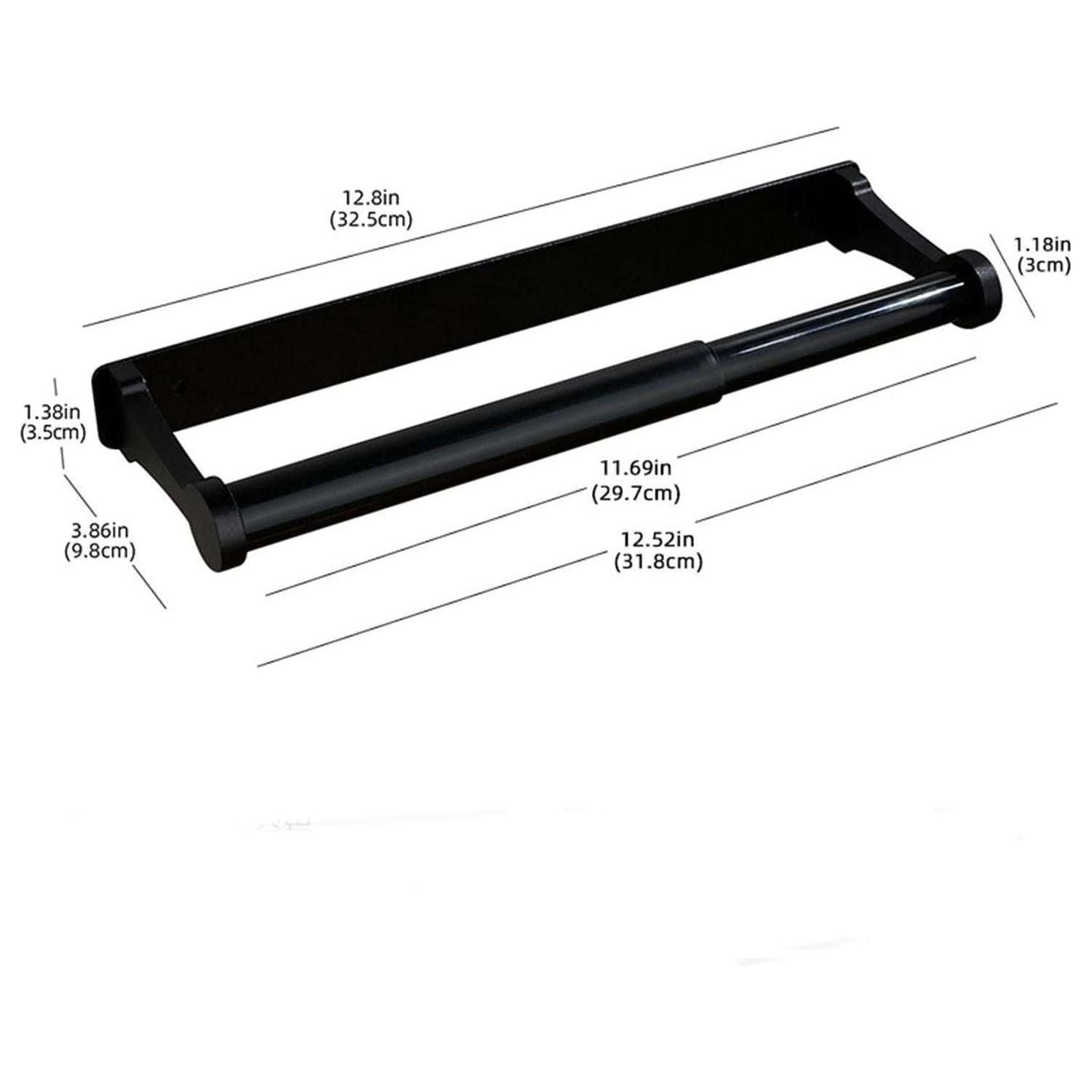Kitchen Paper Holder Under Cabinet Screw Wall Mount Adhesive Paper Towel Holder Rectangle Black