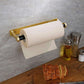 Kitchen Paper Holder Under Cabinet Screw Wall Mount Adhesive Paper Towel Holder Rectangle Gold