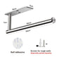 Kitchen Paper Holder Under Cabinet Wall Mount Adhesive Paper Towel Holder Rectangle Silver