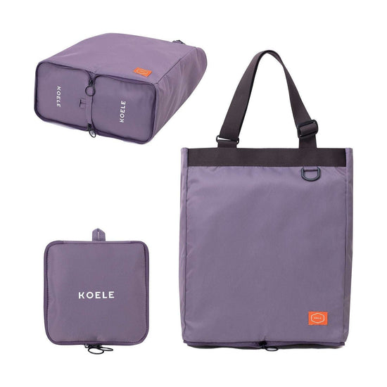 KOELE Purple Shopper Bag Tote Bag Foldable Travel Laptop Grocery KO-SHOULDER - Magdasmall