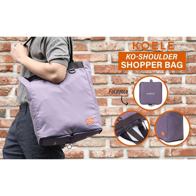KOELE Purple Shopper Bag Tote Bag Foldable Travel Laptop Grocery KO-SHOULDER - Magdasmall