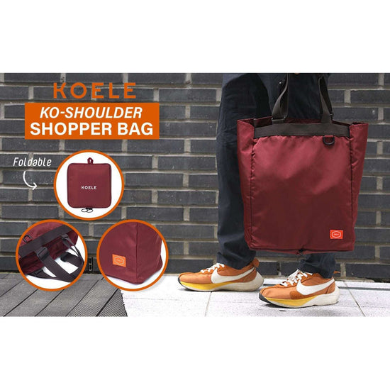 KOELE Wine Shopper Bag Tote Bag Foldable Travel Laptop Grocery KO-SHOULDER - Magdasmall