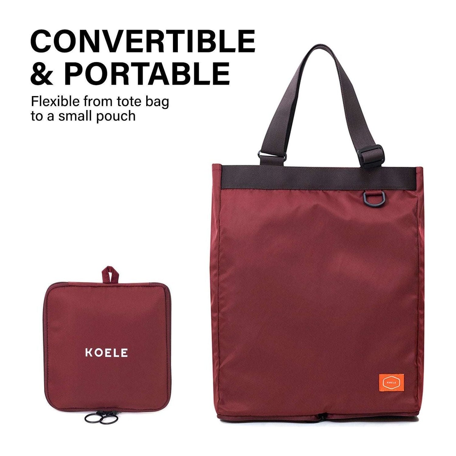 KOELE Wine Shopper Bag Tote Bag Foldable Travel Laptop Grocery KO-SHOULDER - Magdasmall