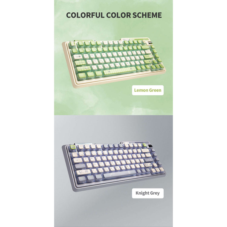 KZZI K75 PRO RGB 75% Wireless Gasket Mechanical Lemon Green Keyboard, Triple Mode, Eternity Tactile Switch