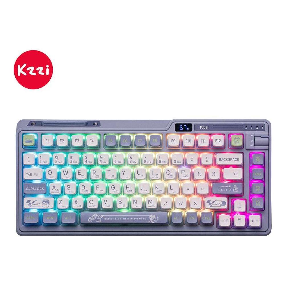 KZZI K75 PRO RGB 75% Wireless Gasket Mechanical Night Grey Keyboard, Triple Mode, Eternity Tactile Switch