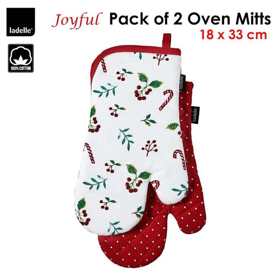 Ladelle Joyful Red Set of 2 Oven Mitts 18 x 33 cm - Magdasmall