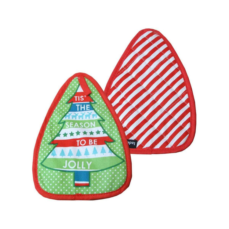 Ladelle Joyful Stripe Red Set of 2 Pot Mitts 17 x 24 cm - Magdasmall