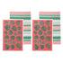 Ladelle Set of 4 Bahamas Kitchen / Cleaning 100% Cotton Tea Towels Coral
