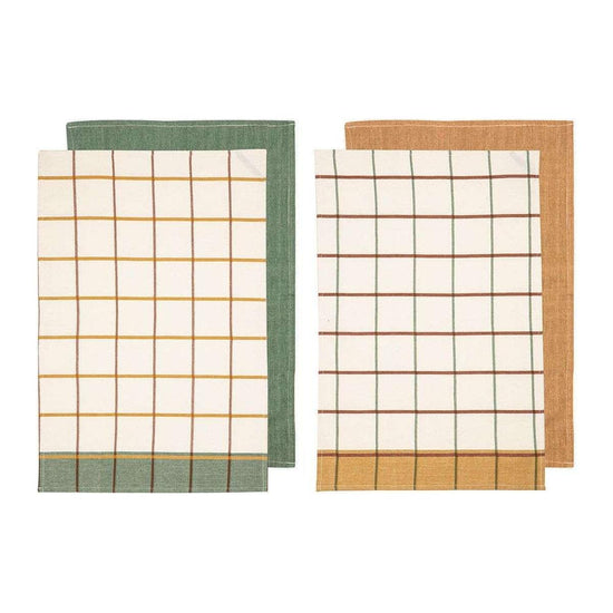 Ladelle Set of 4 Retreat Cotton Kitchen Tea Towels 50 x 70 cm Mix