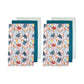 Ladelle Set of 6 Zest Bright Cotton Kitchen Tea Towels 50 x 70 cm Leaves