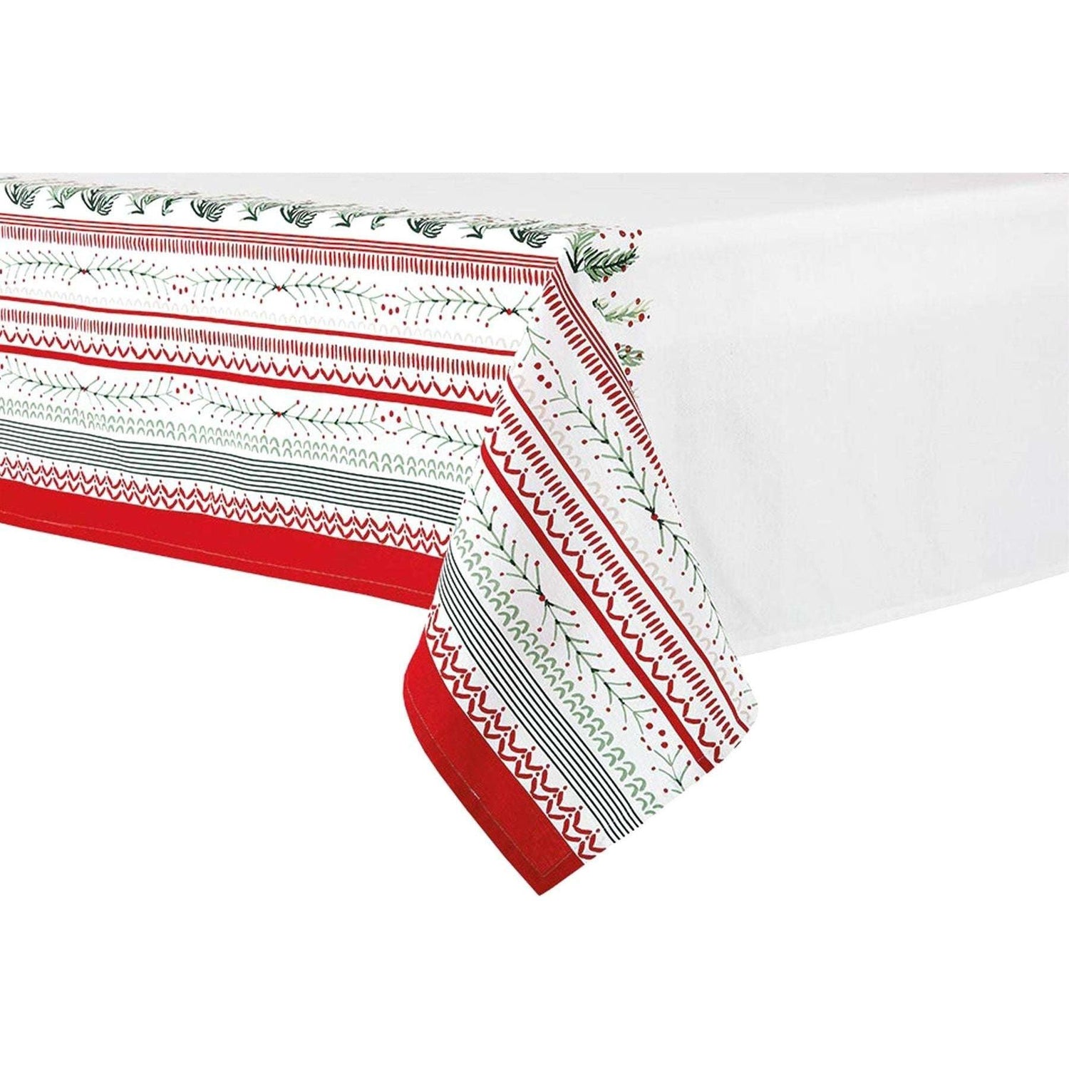 Ladelle Wonderful Christmas Xmas Festival Cotton Tablecloth Oblong 10 Seater 150 x 265 cm - Magdasmall