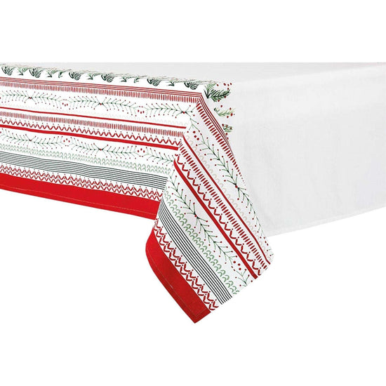 Ladelle Wonderful Christmas Xmas Festival Cotton Tablecloth Oblong 10 Seater 150 x 265 cm - Magdasmall