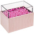 Leather Makeup Brush Cosmetic Organiser Storage Box with Pink Pearls and Acrylic Cover (Pink)