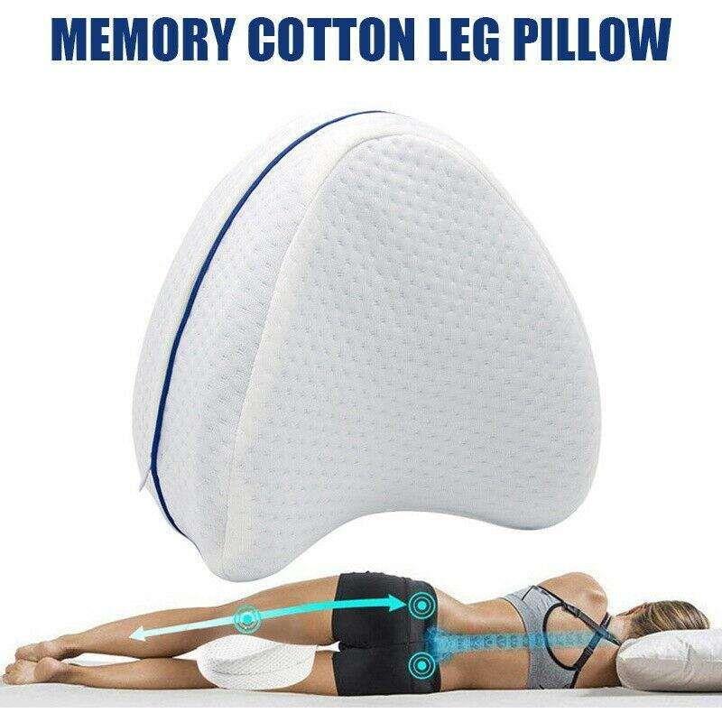 Leg Knee Support Pillow, Orthopedic Memory Foam Wedge Contour Pillow for Thighs, Leg Pillow for Back Hip Legs Knee Support Wedge and Pressure Relief, Washable Cover