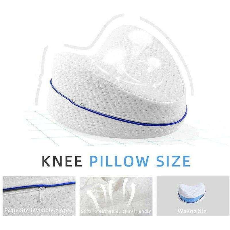 Leg Knee Support Pillow, Orthopedic Memory Foam Wedge Contour Pillow for Thighs, Leg Pillow for Back Hip Legs Knee Support Wedge and Pressure Relief, Washable Cover