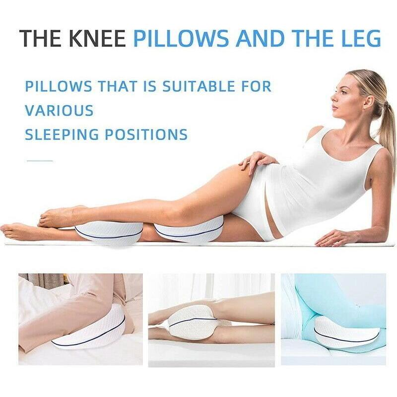 Leg Knee Support Pillow, Orthopedic Memory Foam Wedge Contour Pillow for Thighs, Leg Pillow for Back Hip Legs Knee Support Wedge and Pressure Relief, Washable Cover