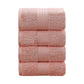 Linenland 4 Piece Cotton Bath Towels Set - Coral